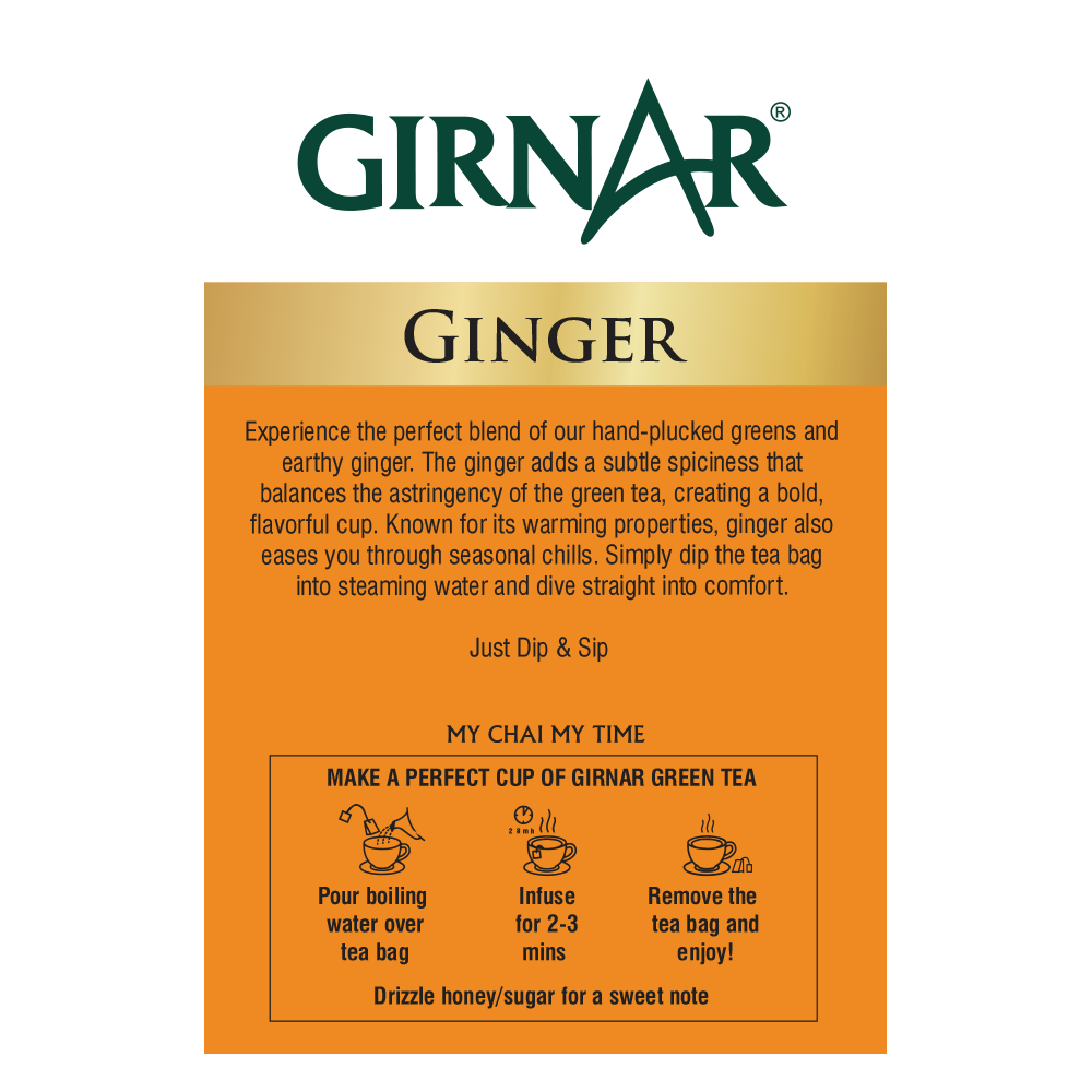 Girnar Green Tea Bags - Ginger