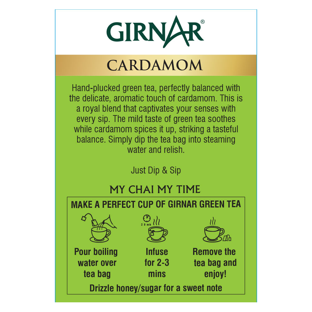 Girnar Green Tea Bags - Cardamom