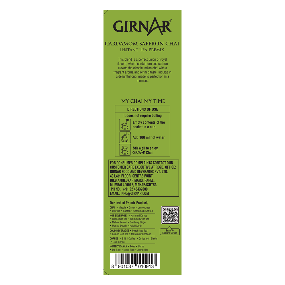 Girnar Instant Tea Premix With Cardamom-Saffron