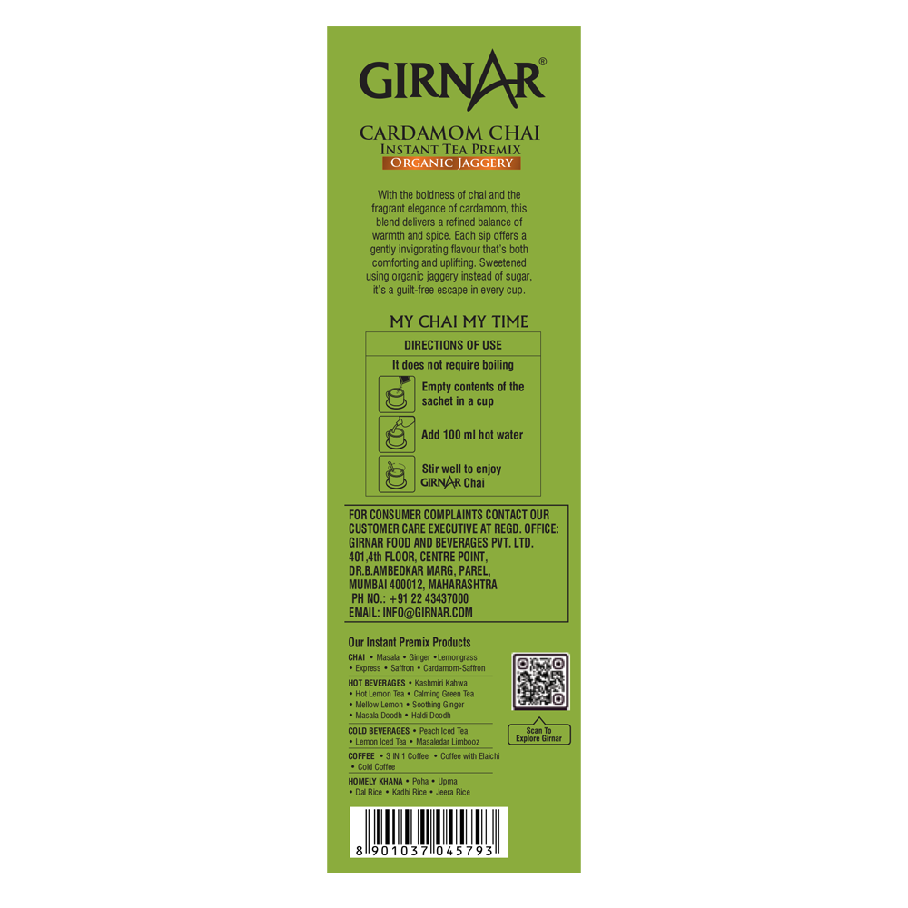 Girnar Instant Cardamom Chai Premix With Organic Jaggery
