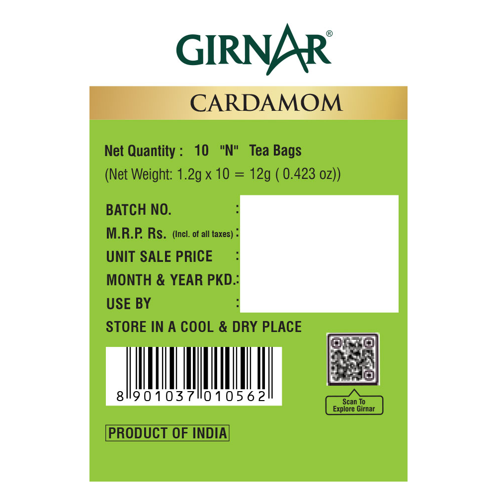 Girnar Green Tea Bags - Cardamom