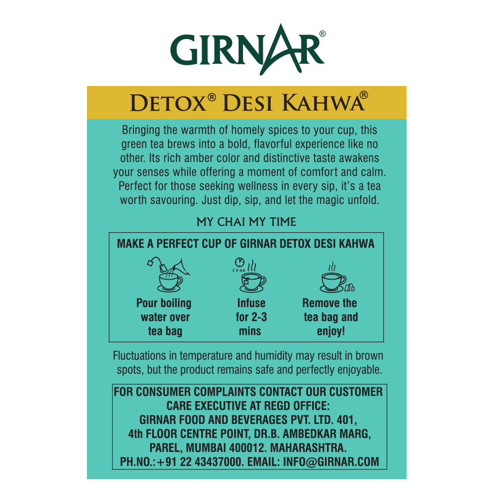 Girnar Green Tea Bags - Detox / Desi Kahwa