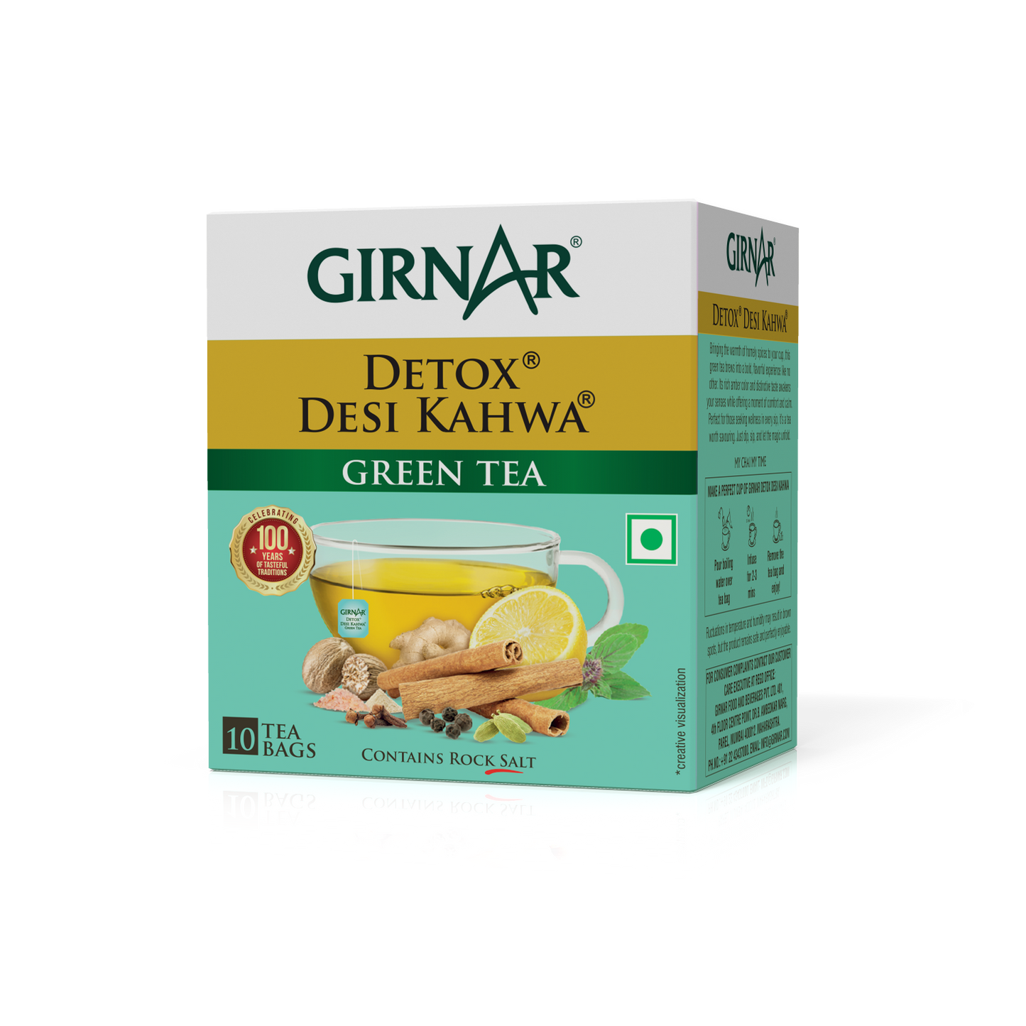Girnar Green Tea Bags - Detox / Desi Kahwa