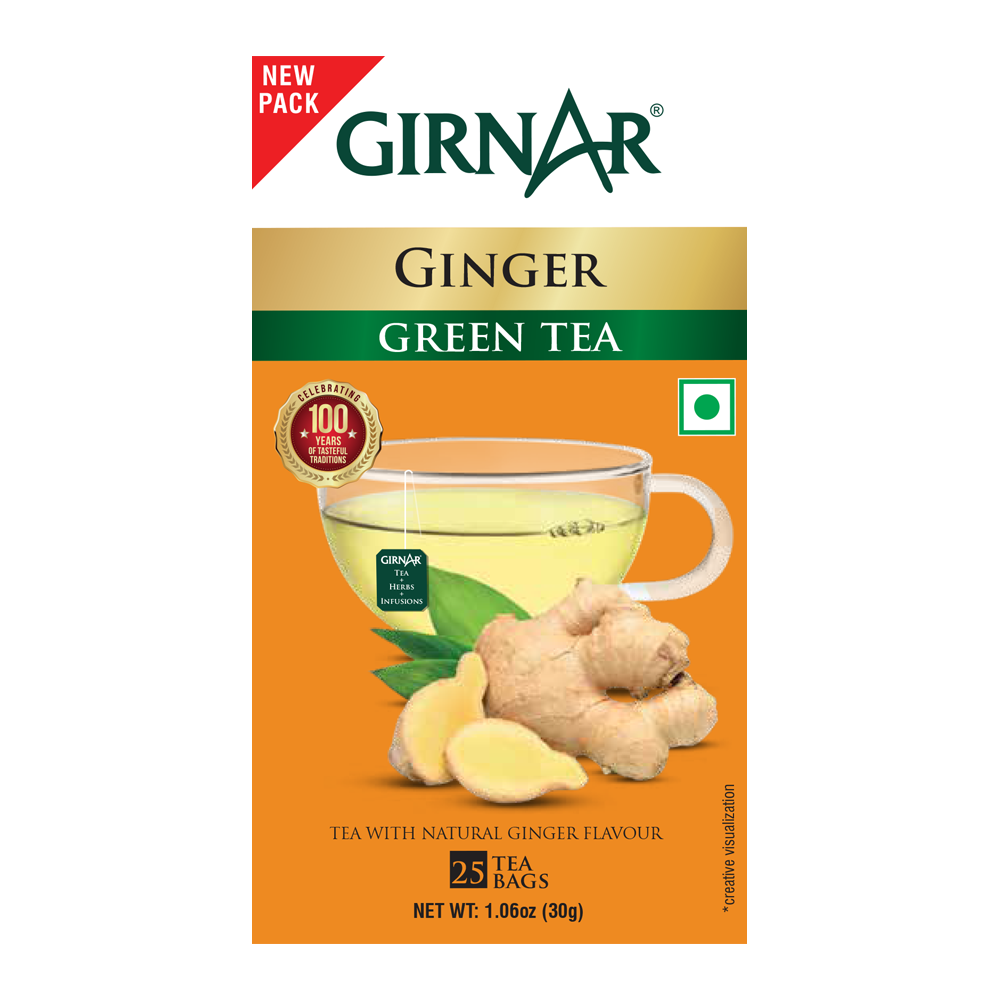 Girnar Green Tea Bags - Ginger