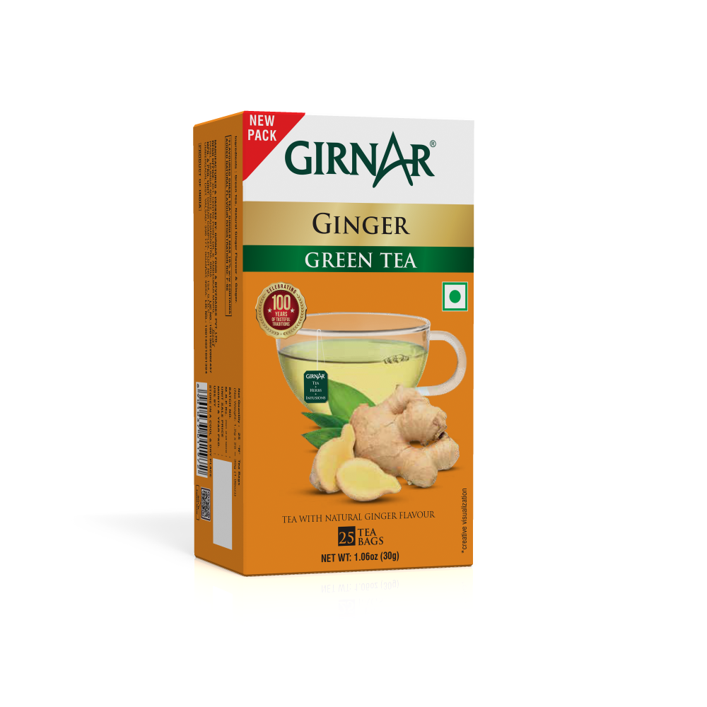 Girnar Green Tea Bags - Ginger