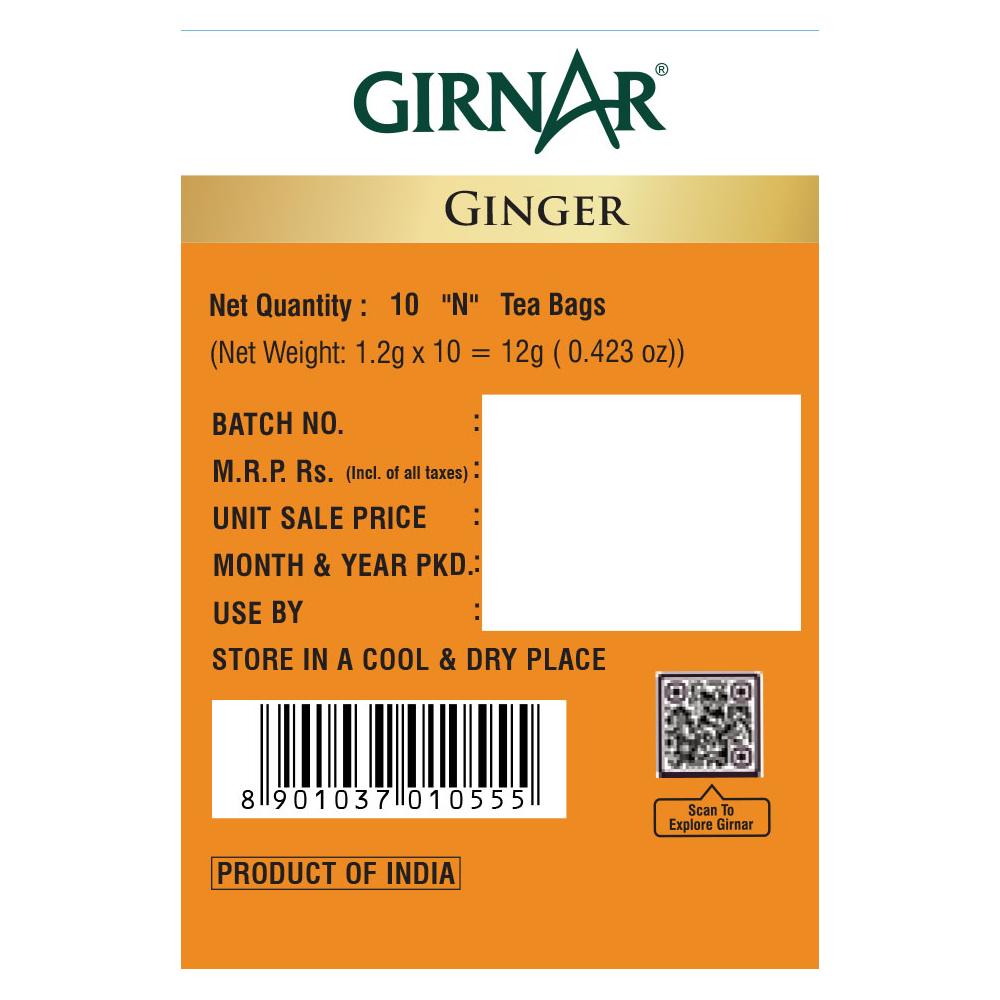 Girnar Green Tea Bags - Ginger