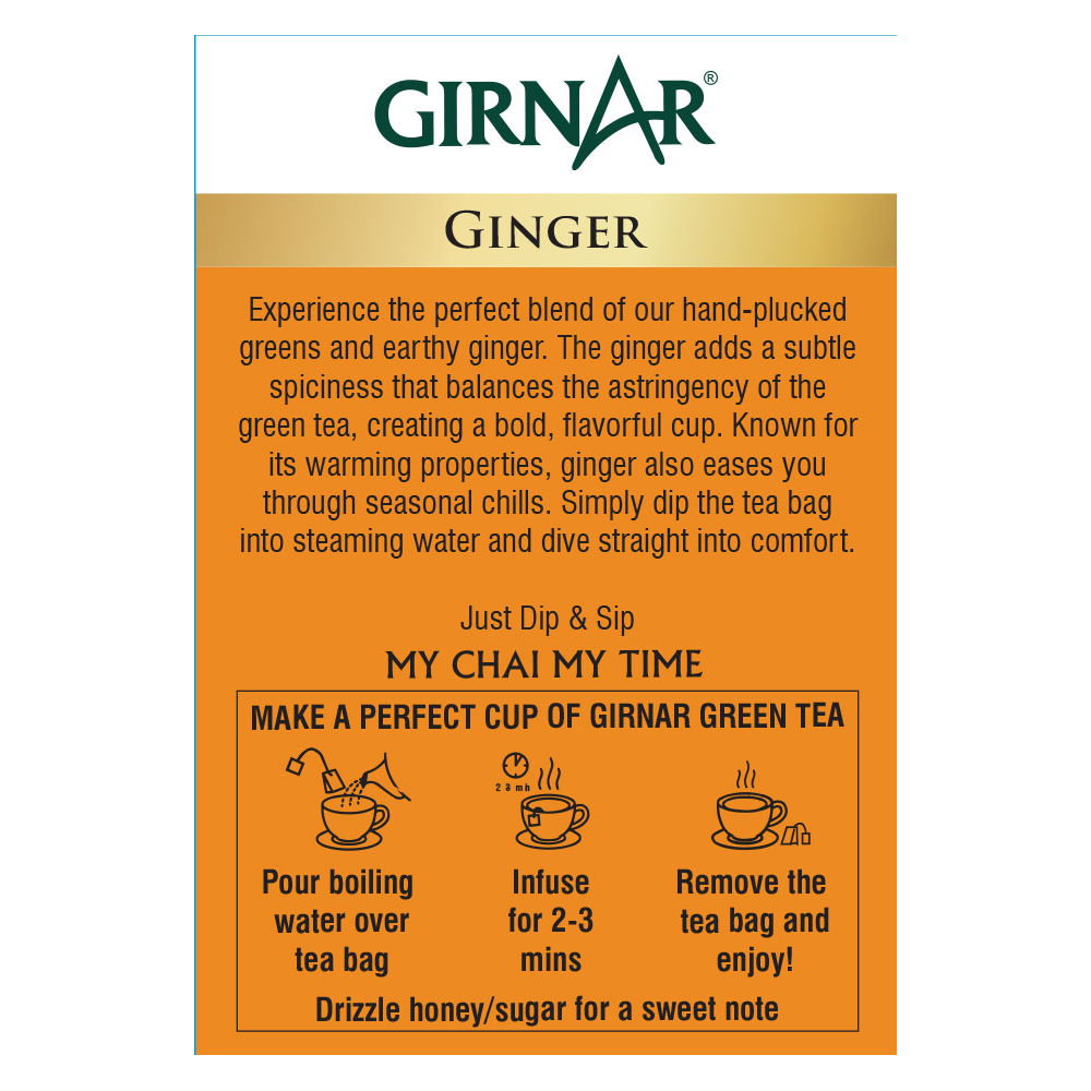 Girnar Green Tea Bags - Ginger
