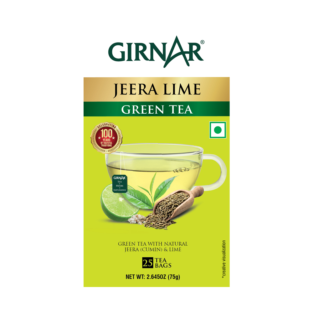 Girnar Green Tea Bags - Jeera Lime