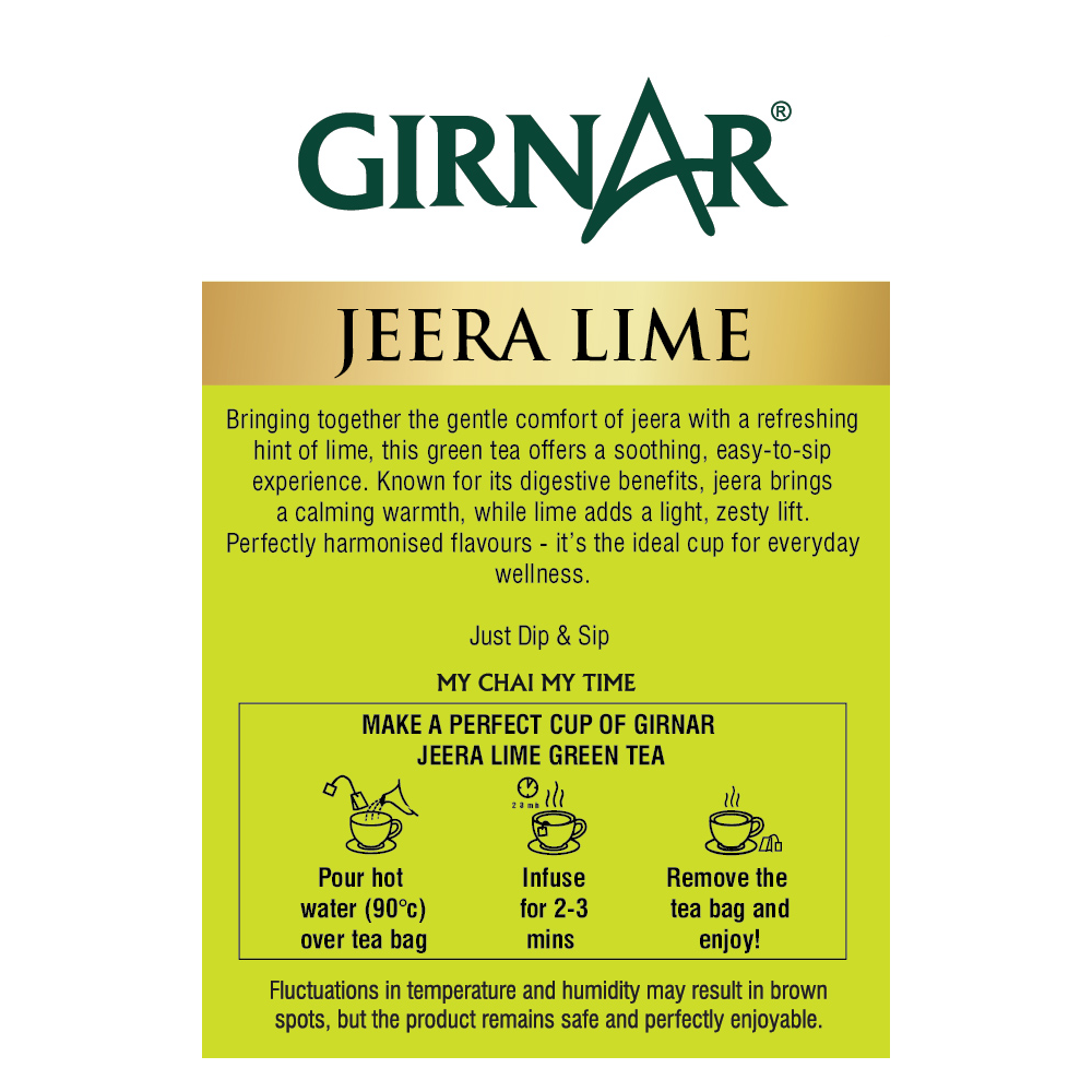 Girnar Green Tea Bags - Jeera Lime