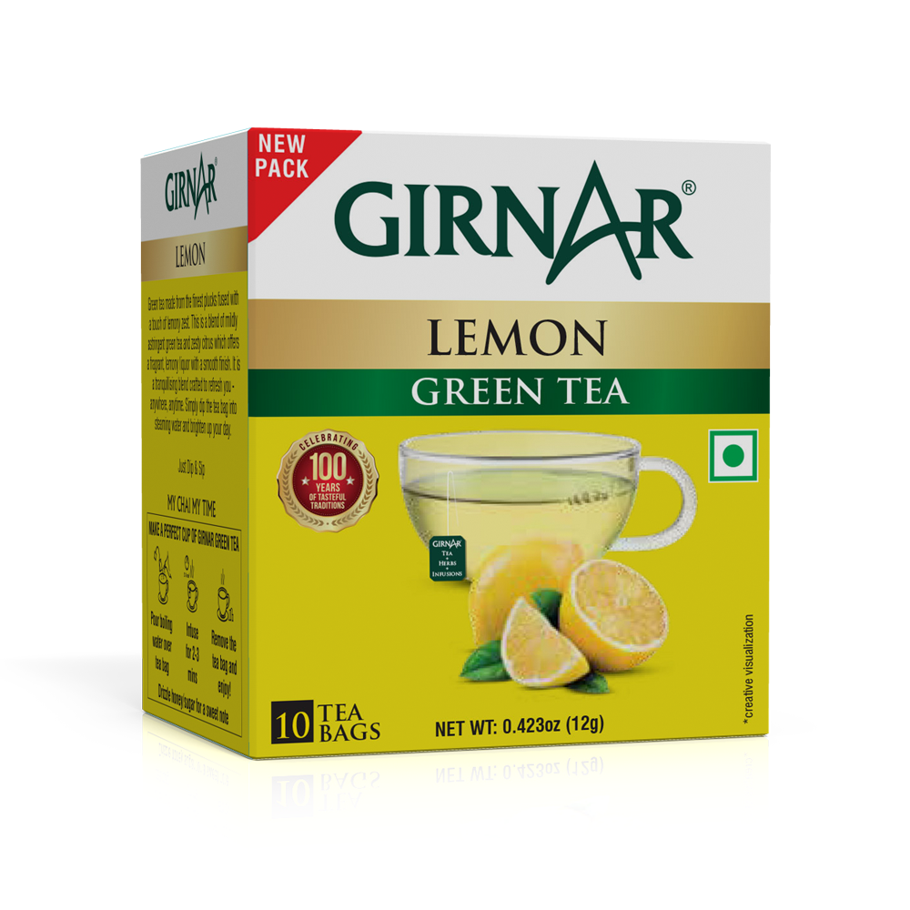 Girnar Green Tea Bags - Lemon