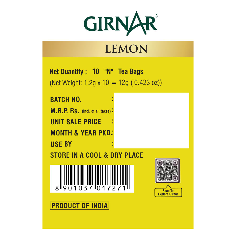 Girnar Green Tea Bags - Lemon
