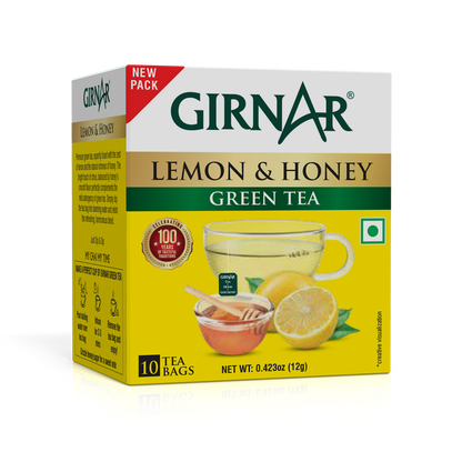 Girnar Green Tea Bags - Lemon & Honey