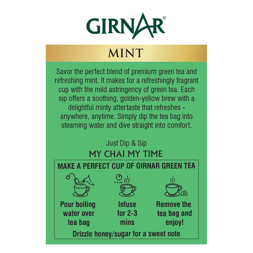 Girnar Green Tea Bags - Mint