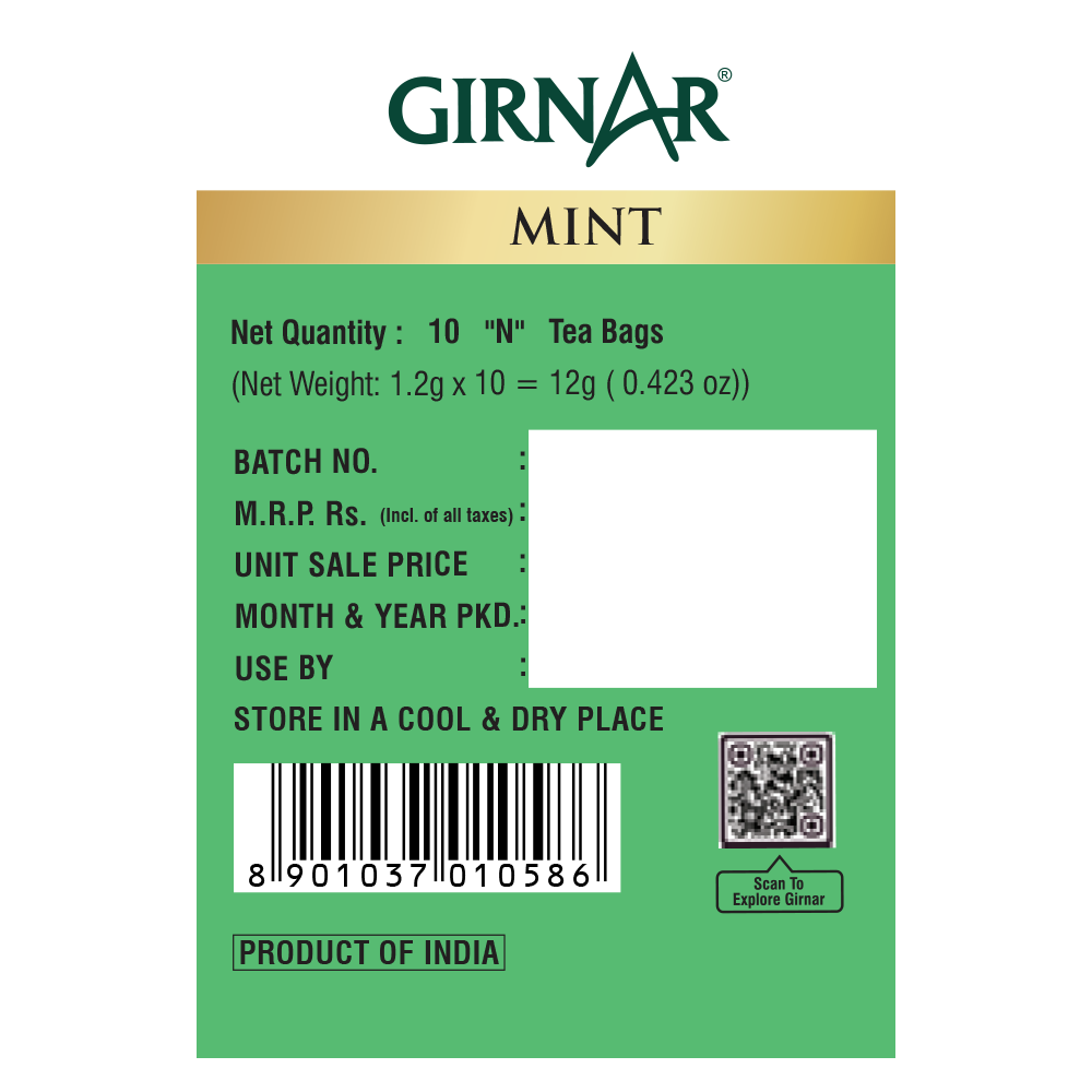 Girnar Green Tea Bags - Mint