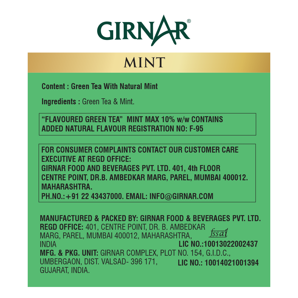 Girnar Green Tea Bags - Mint