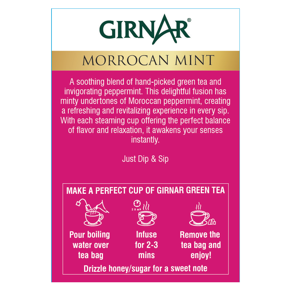 Girnar Green Tea Bags - Morrocan Mint