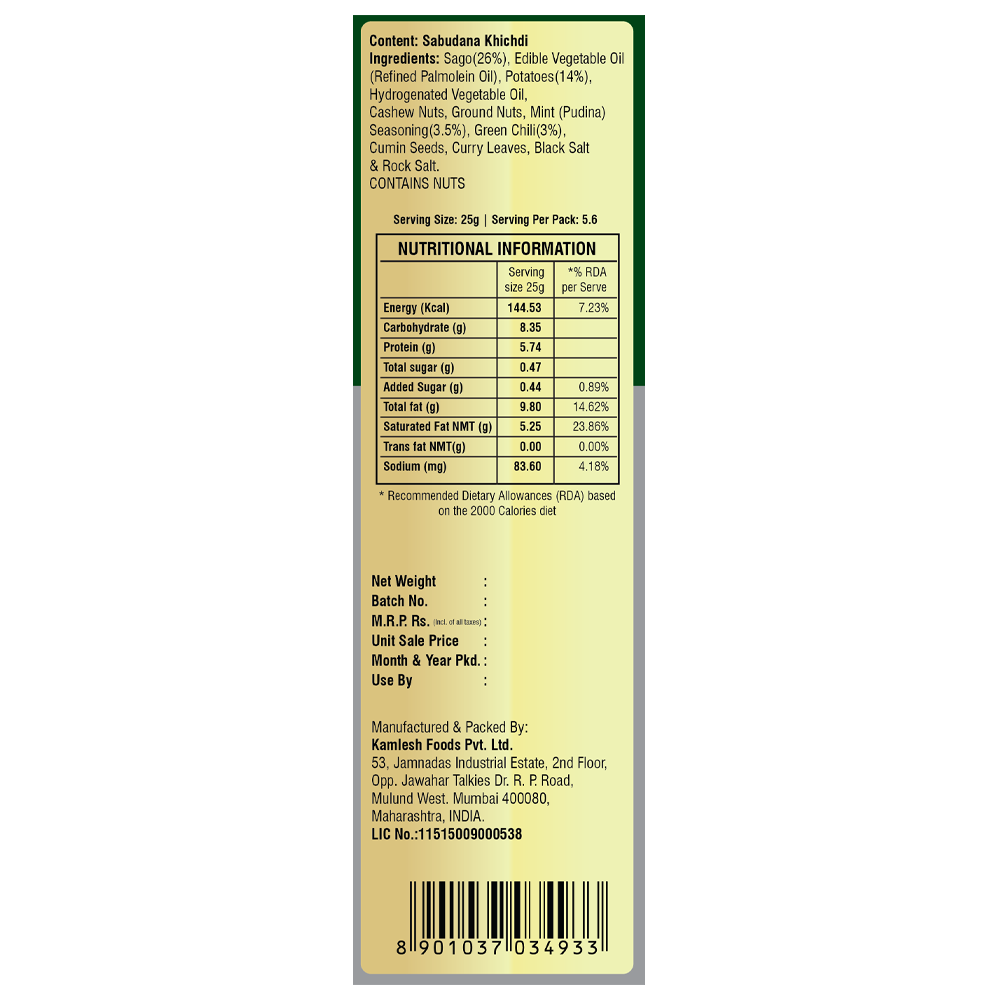 Girnar Chai Nashta - Sabudana Khichdi