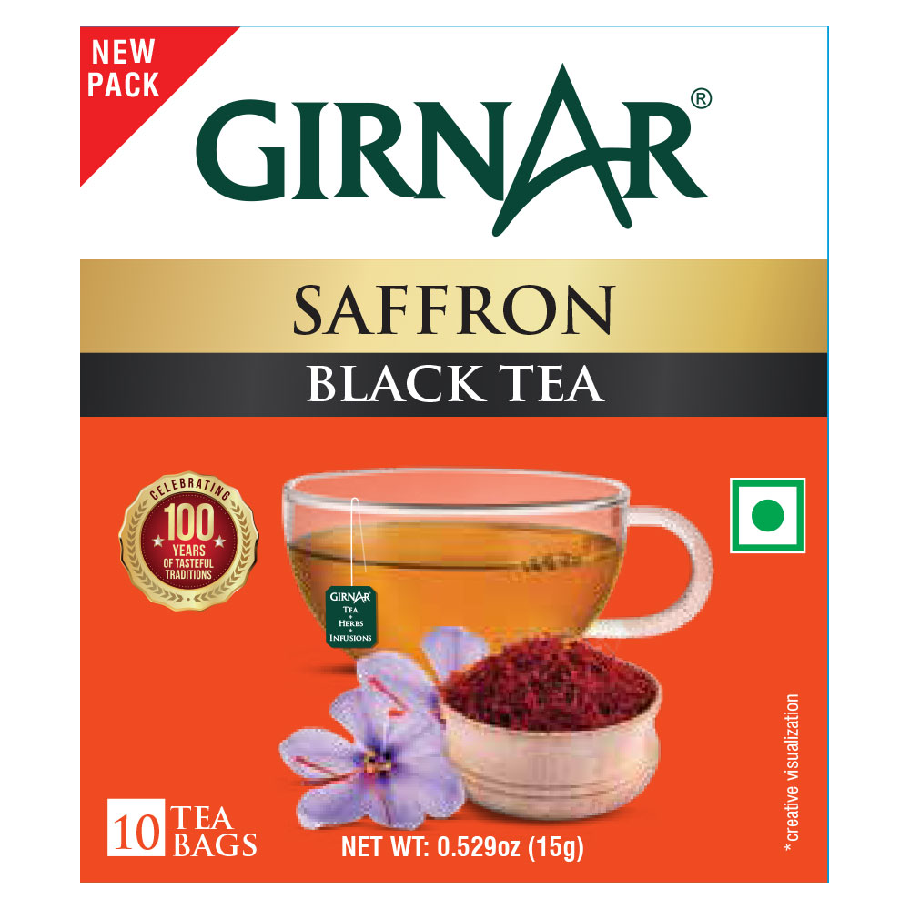 Girnar Black Tea Bags - Saffron