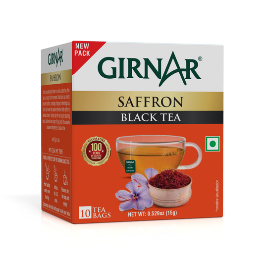 Girnar Black Tea Bags - Saffron