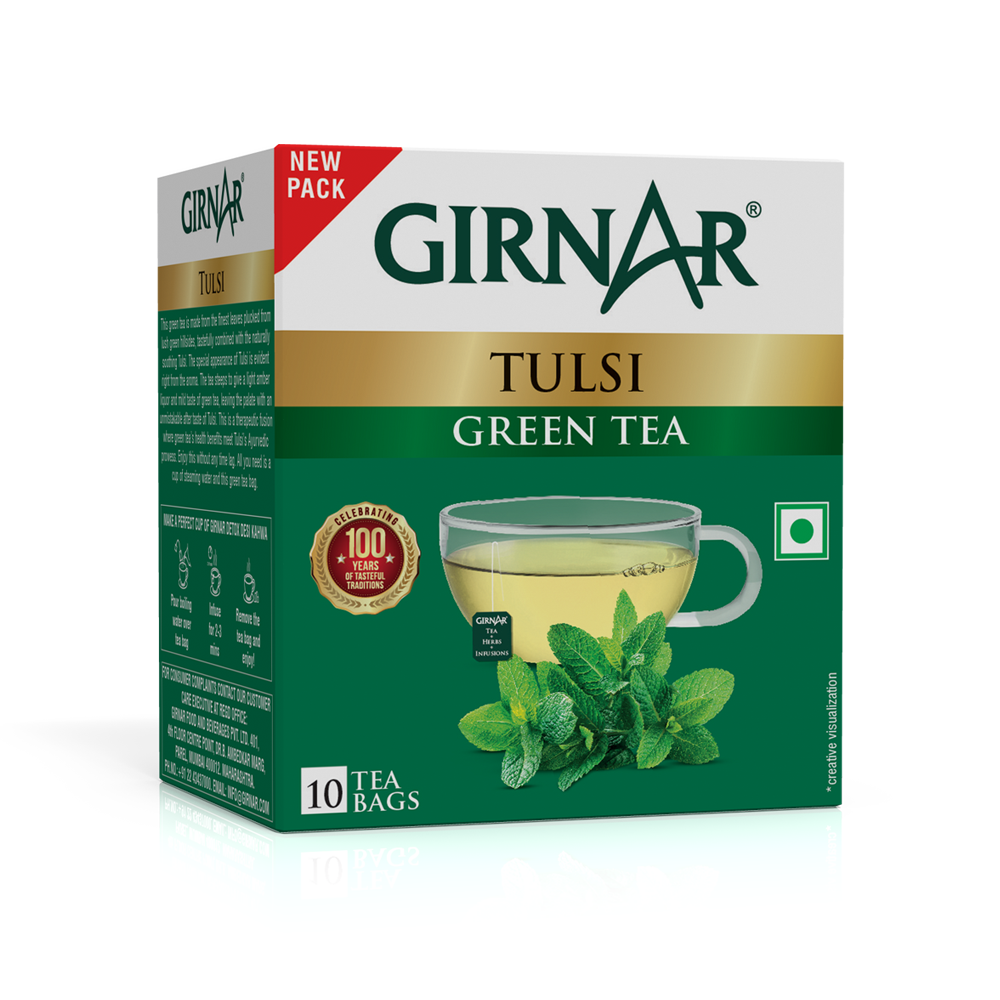 Girnar Green Tea Bags - Tulsi