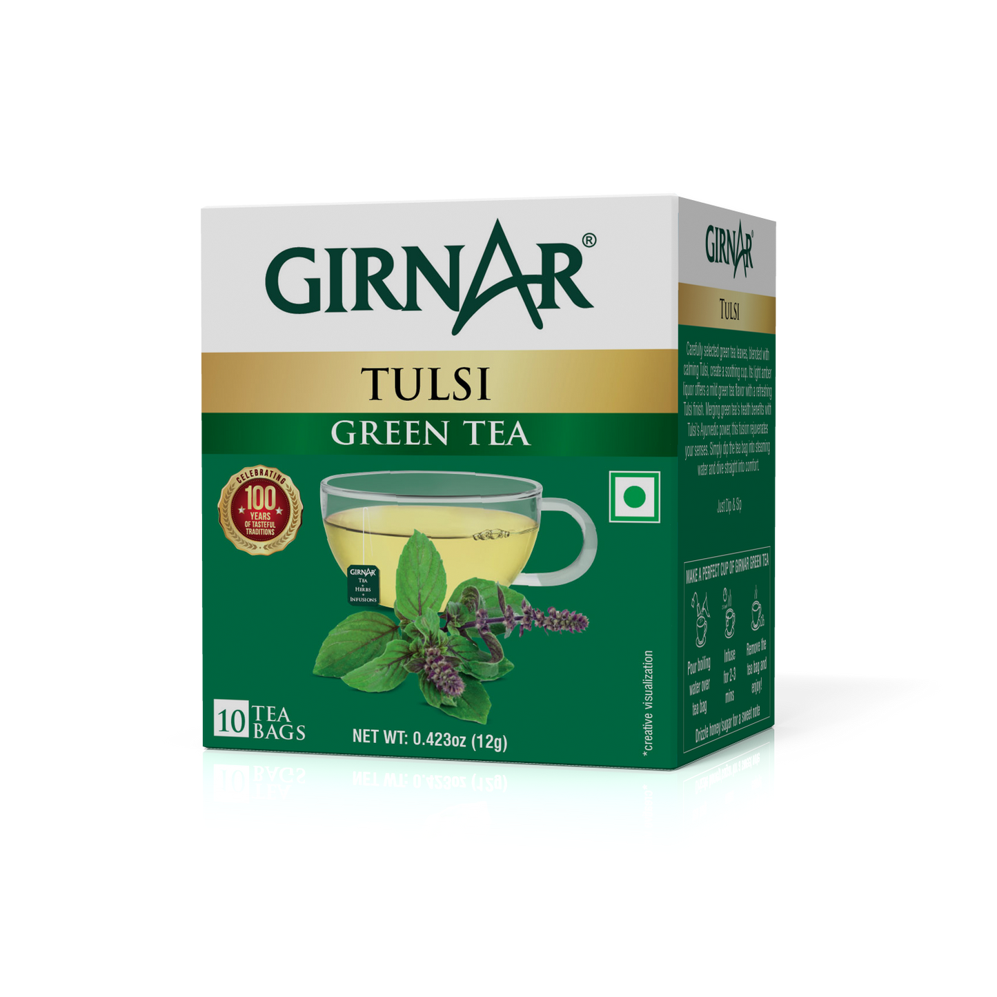 Girnar Green Tea Bags - Tulsi