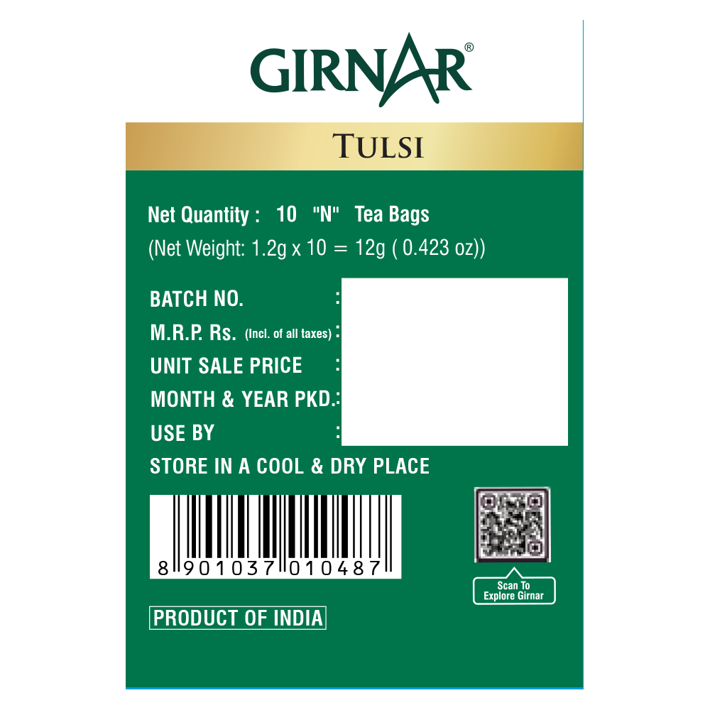 Girnar Green Tea Bags - Tulsi