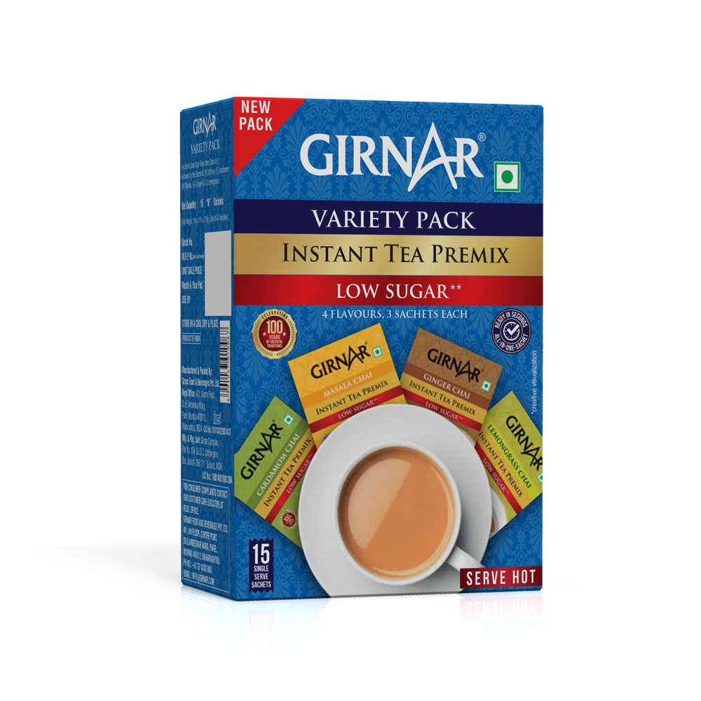 Girnar Instant Tea Premix Low Sugar Variety Pack
