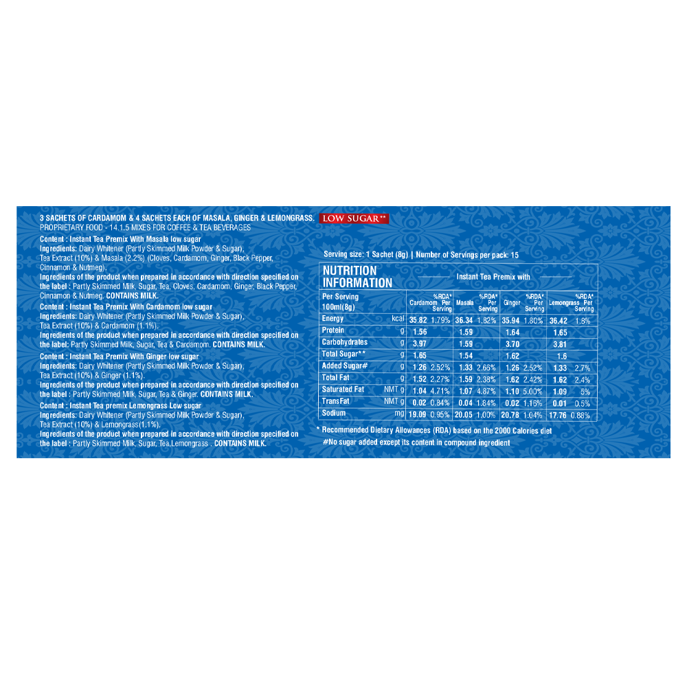 Girnar Instant Tea Premix Low Sugar Variety Pack