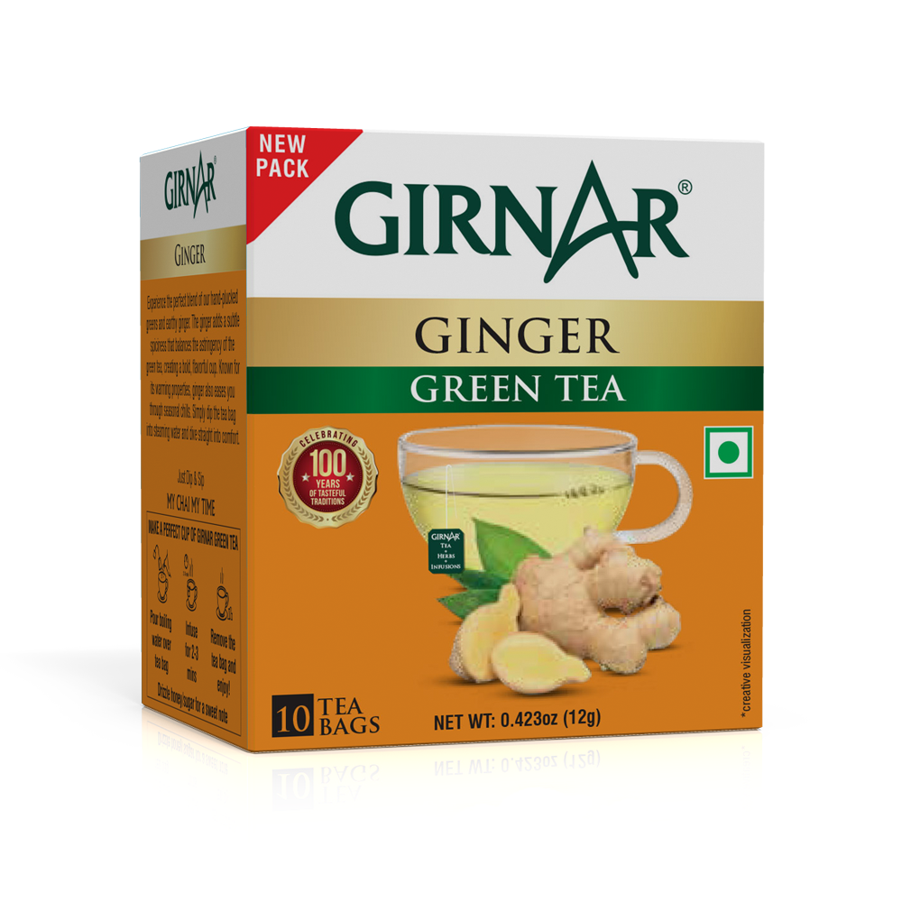Girnar Green Tea Bags - Ginger