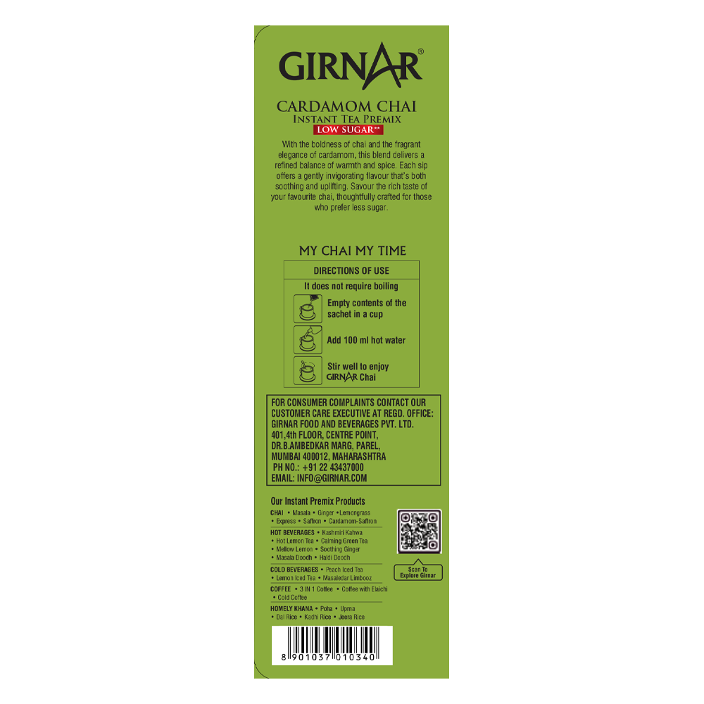Girnar Instant Tea Premix With Cardamom (Low Sugar)